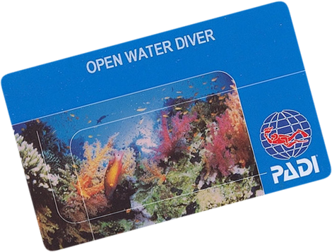 PADI Open Water Diver kártya